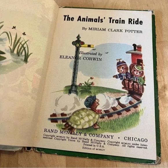 2 Vintage Whitman Tell-a-Tale Books The Animals Train Ride LITTLE BEAVER 1953/54 - Picture 7 of 7